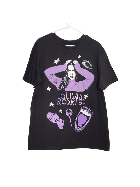 Bravado Tops - Olivia Rodrigo Graphic Tee Black Purple Stars Design Womens L Large 100% Cotton